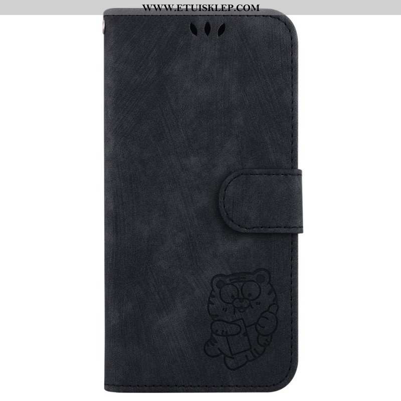 Etui Folio do iPhone 15 Pro Słodki Tygrys